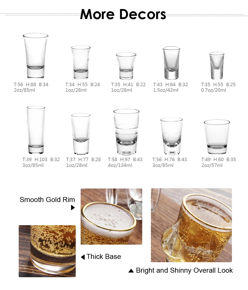 2 Oz Man Clear Shot Glass Shot Glass Custom Spirit Tasting Glass for Bar 50ml Shot Wine Glass