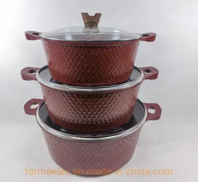 Olla de aluminio determinada del Cookware del mármol 6PCS de la cacerola determinada de los 32cm los 36cm los 40cm